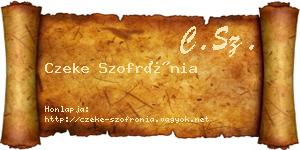 Czeke Szofrónia névjegykártya